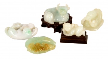 (5) Chinese Jade Carved Figures